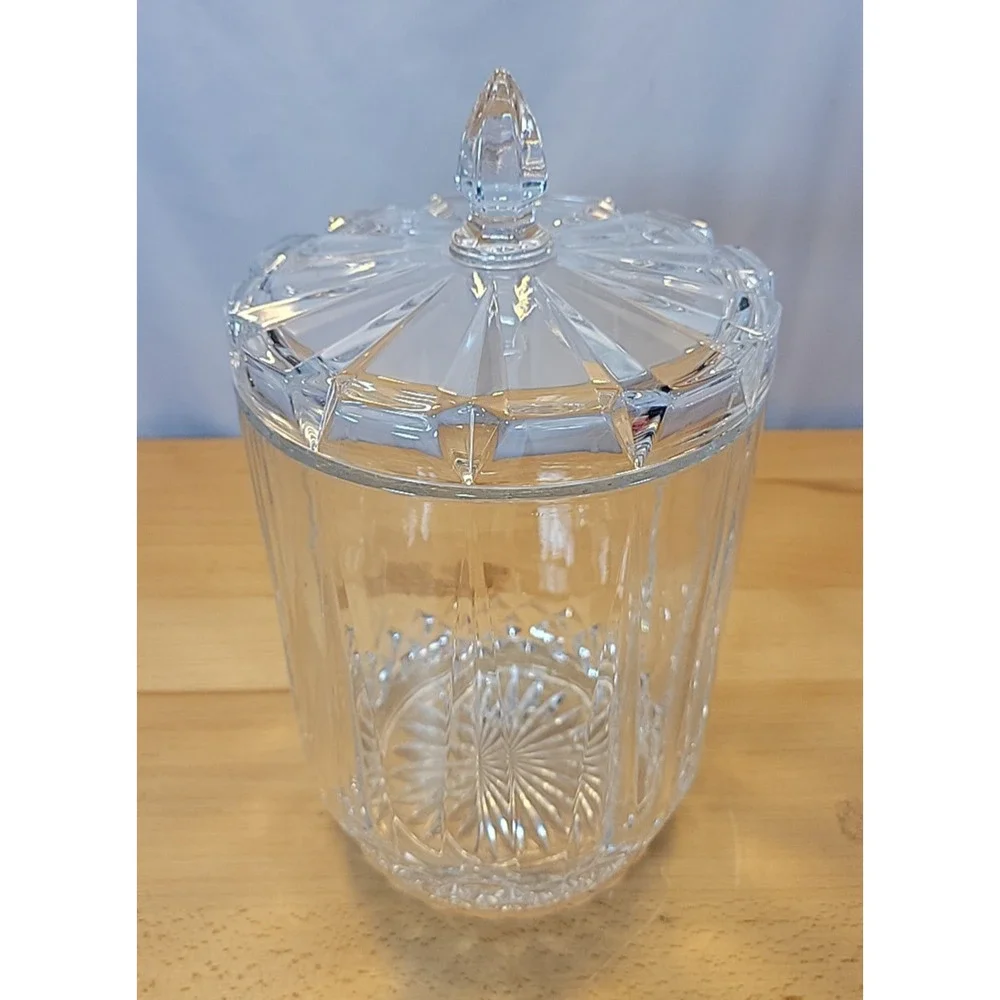 Vintage Ice Bucket By St George 24% Fine Lead Crystal W/ Lid Excellent